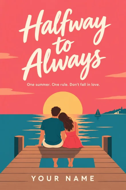 Halfway to Always &mdash; a romance novel cover designed by BookNova AI